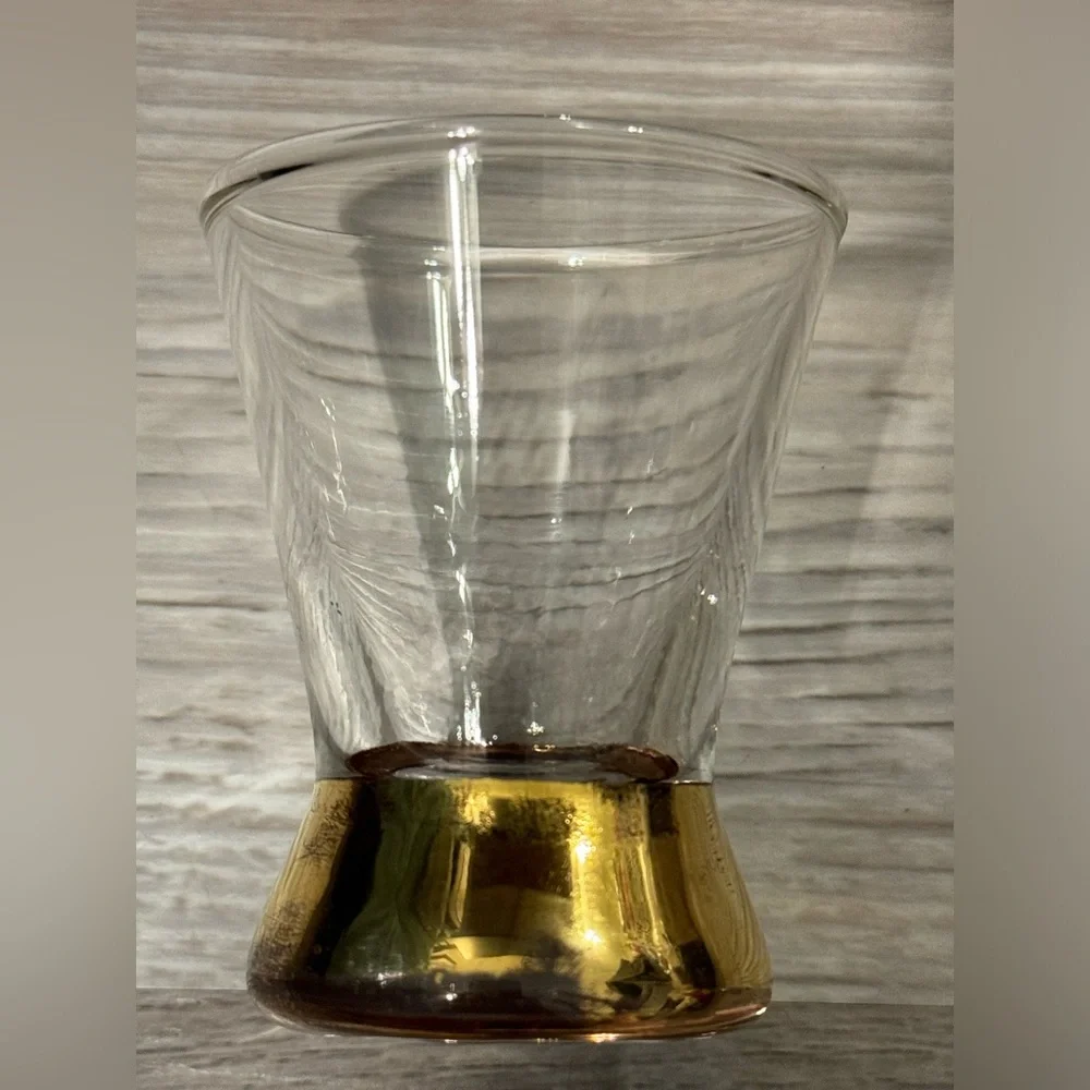 Vintage shot glass. The stem is plated with 22-karat gold.